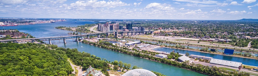 Vue aérienne de Montréal