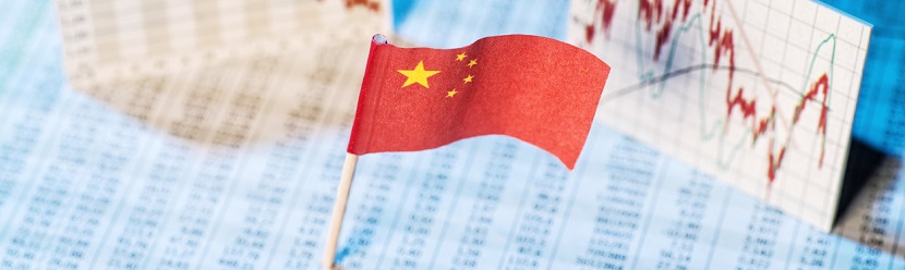 drapeau et documents chinois