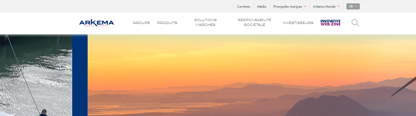 capture ecran du site Arkema