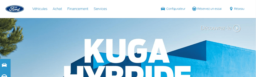  capture ecran du site Ford