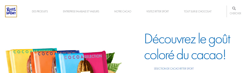 capture ecran du site Ritter Sport