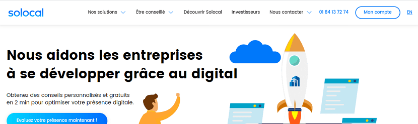 capture ecran du site Solocal 