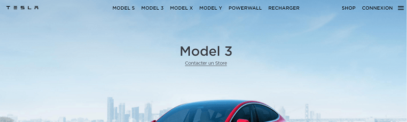 capture ecran du site Tesla