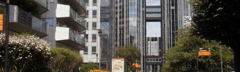 Immeubles entourés d'arbres 