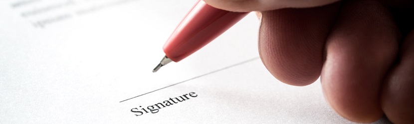 signature sur feuille blanche