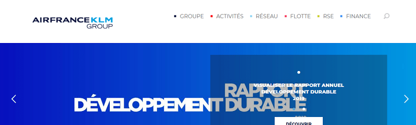 capture ecran du site Air France KLM
