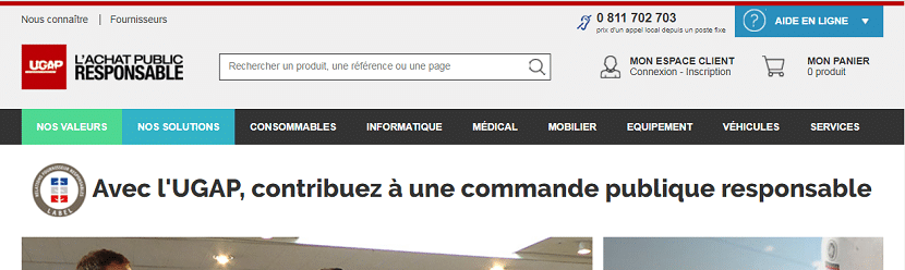 Capture du site de l'UGAP
