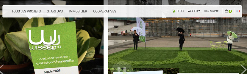 capture ecran du site Wiseed