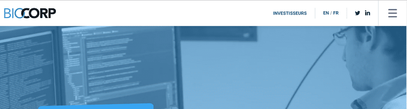 capture ecran site BIOCORP 