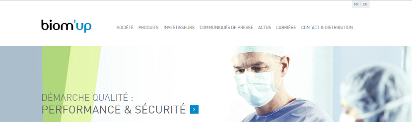 capture ecran du site Biom Up 
