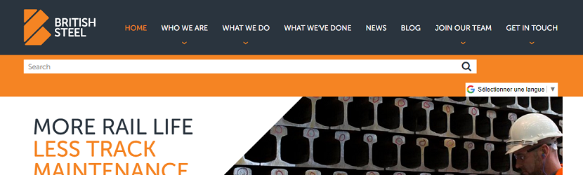 capture ecran du site British Steel