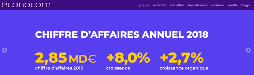 capture ecran du site Econocom