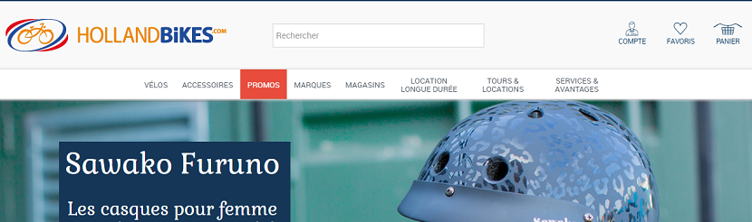 capture ecran du site Holland Bikes