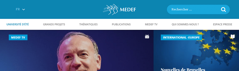 capture ecran du site Medef 