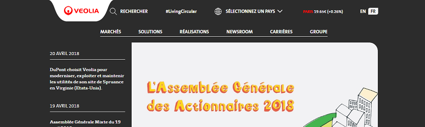 Capture ecran site Veolia 