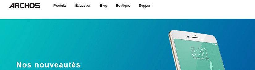 Capture du site archos 
