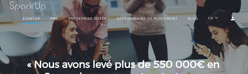 Capture du site SparkUp 
